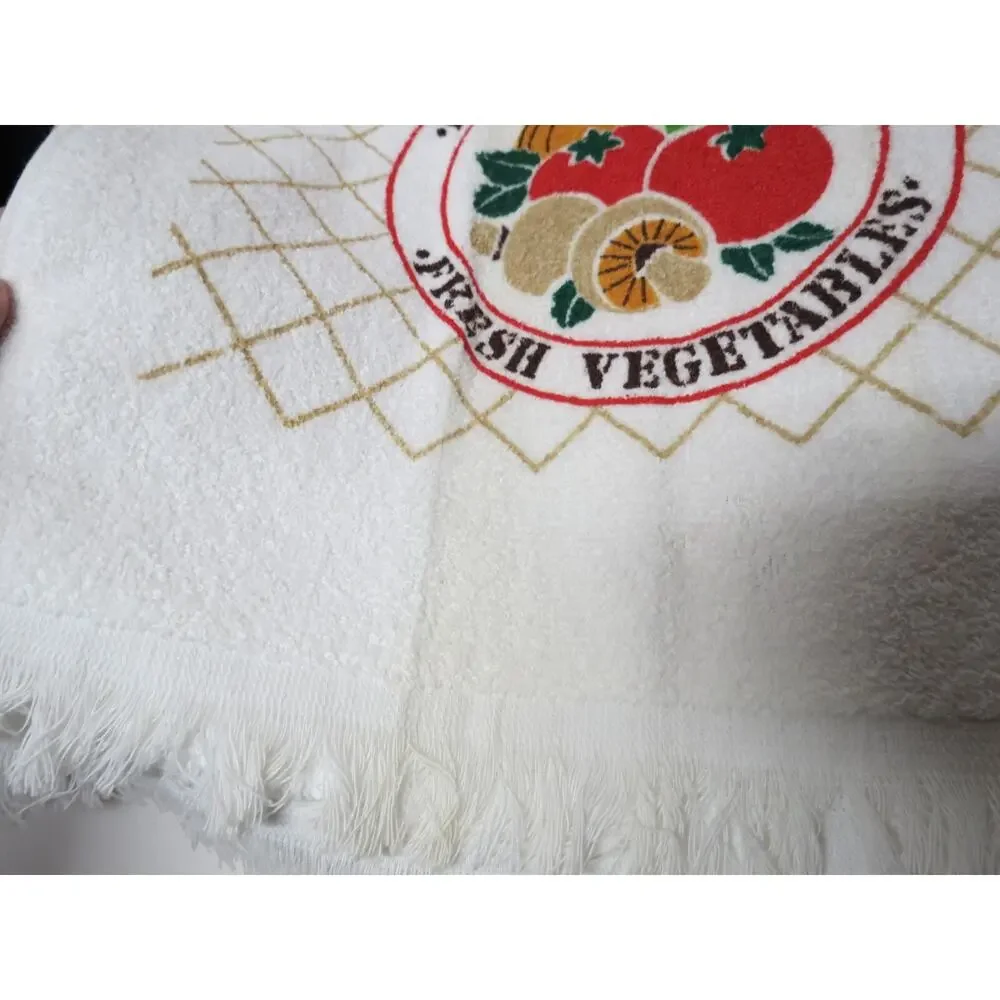 Lot of 3 Vintage Terry Kitchen Towels 1980s w/ Tags Mushroom, Chicken, Vegetable - Picture 10 of 16